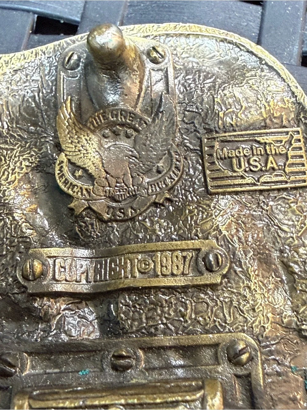 Vintage 1987 Great American Buckle Co I Like Country Music Belt Buckle USA #1853